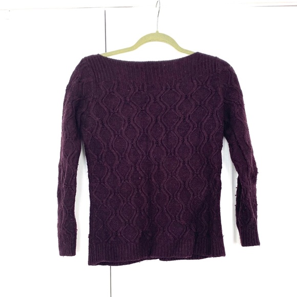 Loft Womens Maroon Purple Wool Sweater Sz S - Picture 5 of 6